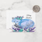 Weihnachtskarte für Aquarellfuchs Mitteilungskarte (Vorderseite/Rückseite Beispiel)