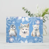 Weihnachtskarte für Arktische Tiere Feiertagskarte (Stehend Vorderseite)