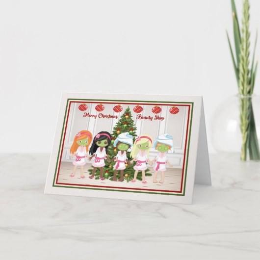 Weihnachtskarte für Beauty Shop Karte (Vorderseite)