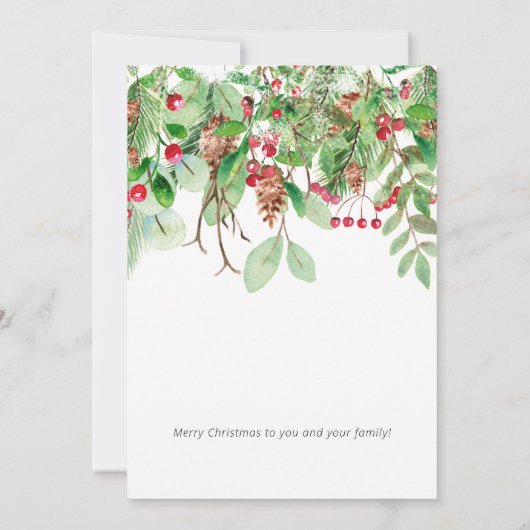 Weihnachtskarte für Beries und Grüne Einladung (Rückseite)