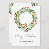 Weihnachtskarte für Berries und Grünkraut Einladung (Vorne/Hinten)