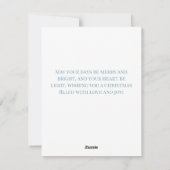 Weihnachtskarte für Blau und Weiß Feiertagskarte (Rückseite)