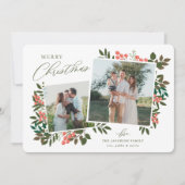 Weihnachtskarte für botanische Rahmen Feiertagskarte (Vorderseite)