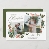 Weihnachtskarte für botanische Rahmen Feiertagskarte (Vorne/Hinten)