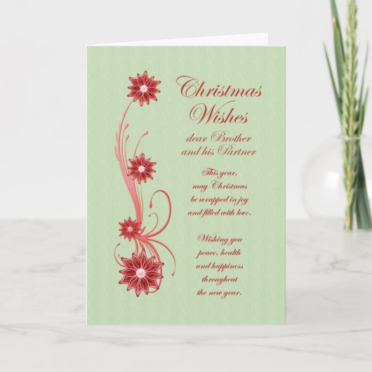 Weihnachtskarte für Bruder und Partner Feiertagskarte (Vorderseite)