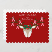 Weihnachtskarte für Brustkrebs Feiertagskarte (Vorne/Hinten)