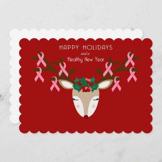 Weihnachtskarte für Brustkrebs Feiertagskarte (Vorne/Hinten)