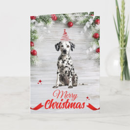 Weihnachtskarte für Dalmatiner individuell anpassb Karte