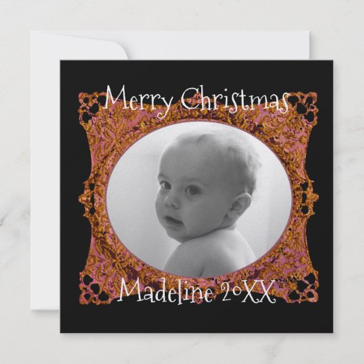 Weihnachtskarte für das Baby Foto Einladung (Vorderseite)