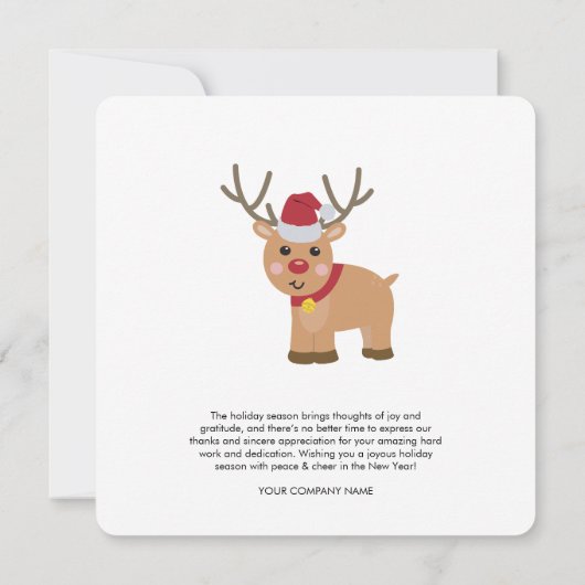 Weihnachtskarte für das Niedliche Reindee-Business (Rückseite)