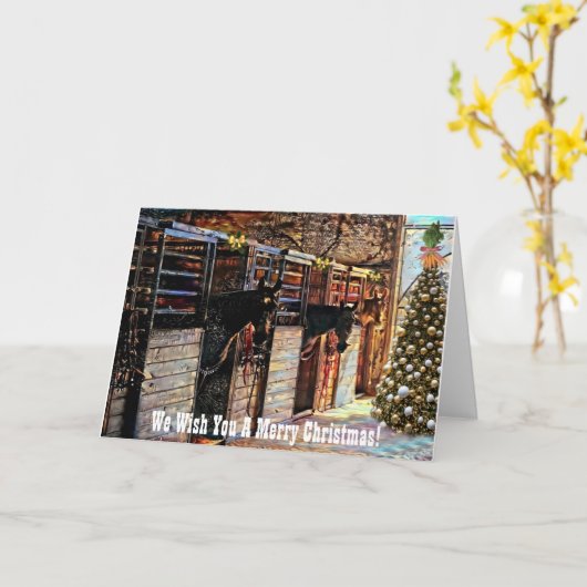 Weihnachtskarte für das Pferd Karte (Gelbe Blume)