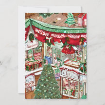 Weihnachtskarte für das Schneedorf