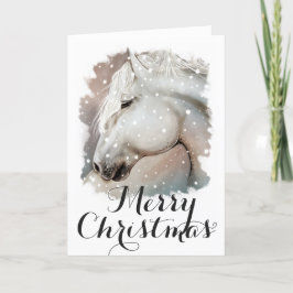 Weihnachtskarte für das Schneepferd Feiertagskarte