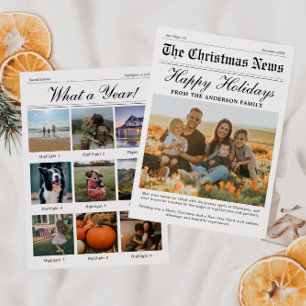 Weihnachtskarte für das Schwarze und Weiße Foto Feiertagskarte