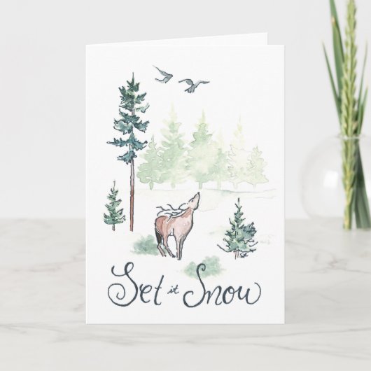 Weihnachtskarte für den Aquarell Dankeskarte (Vorderseite)