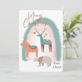 Weihnachtskarte für den Aquarellurlaub Save The Date (Stehend Vorderseite)