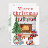 Weihnachtskarte für den Aquarellurlaub Save The Date (Vorne/Hinten)