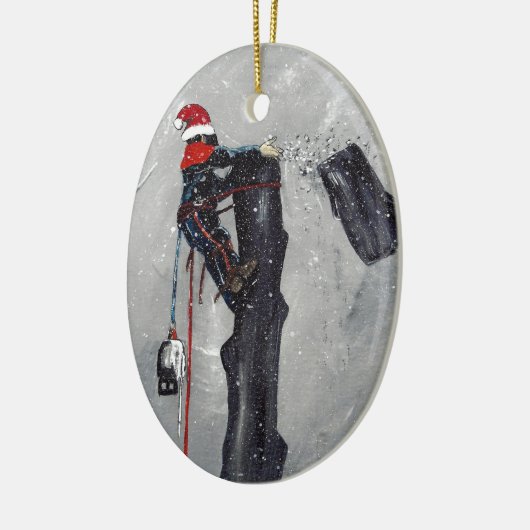 Weihnachtskarte für den arabischen Baumchirurgen Keramik Ornament (Links)