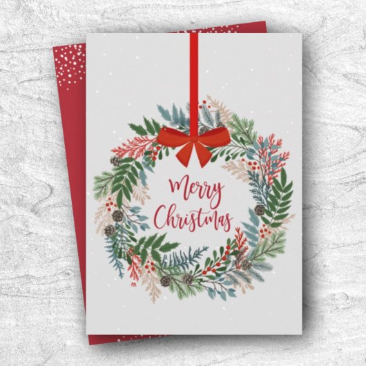 Weihnachtskarte für den botanischen Kranz Feiertagskarte
