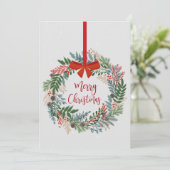 Weihnachtskarte für den botanischen Kranz Feiertagskarte (Stehend Vorderseite)