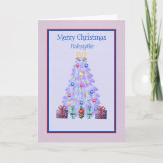 Weihnachtskarte für den Friseursalon Lavender Tree Karte