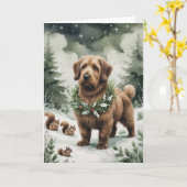 Weihnachtskarte für den Otterhound Hund Karte (Gelbe Blume)