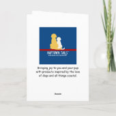 Weihnachtskarte für den Santa Golden Hund Dankeskarte (Rückseite)