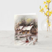 Weihnachtskarte für den Vintagen Winterschnee Karte (Gelbe Blume)