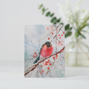 Weihnachtskarte für den Watercolor Bird   festlich Postkarte