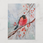 Weihnachtskarte für den Watercolor Bird | festlich Postkarte (Vorderseite)