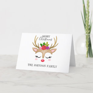 Weihnachtskarte für den Whimsical Rentier Feiertagskarte