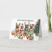 Weihnachtskarte für deutsche Hirtenhunde Feiertagskarte (Vorderseite)
