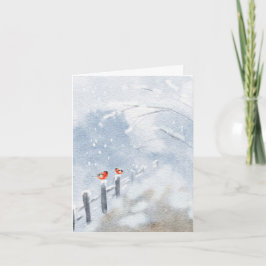 Weihnachtskarte für die Aquarellvögel Karte
