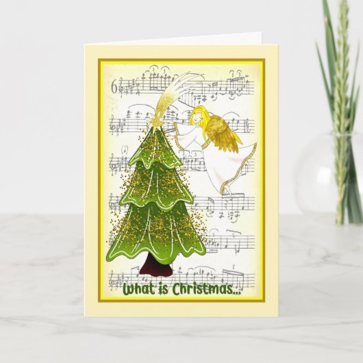 Weihnachtskarte für die Ehefrau mit Angel & Tree Karte (Vorderseite)