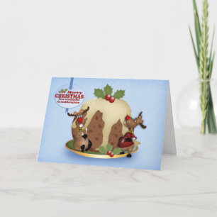 Weihnachtskarte für die Enkelin und das Pudding Feiertagskarte