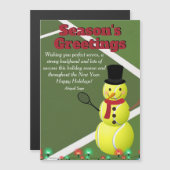 Weihnachtskarte für die Weihnachtsfeier im Tennisb Magnetkarte (Vorne/Hinten)