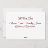 Weihnachtskarte für die Weihnachtszeit Feiertagskarte (Rückseite)