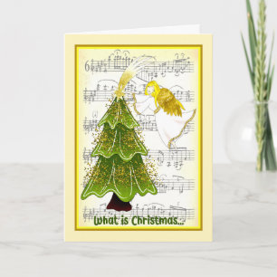 Weihnachtskarte für Ehefrau mit Engel & Baum Karte