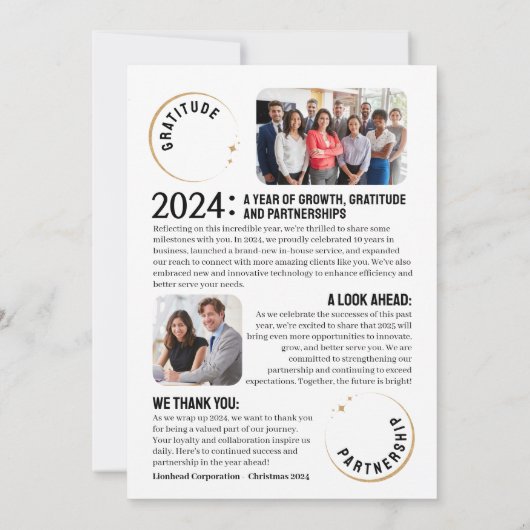 Weihnachtskarte für ein Jahr im Visier Einladung (Rückseite)