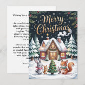 Weihnachtskarte für eine Waldhütte Feiertagskarte (Vorne/Hinten)