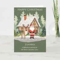 Weihnachtskarte für einen Kollegen - Santa & Renti