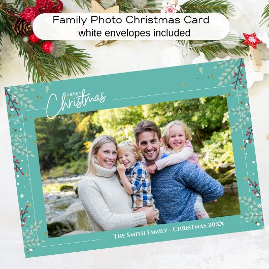 Weihnachtskarte für Familien-Foto Weihnachtsferien Feiertagskarte