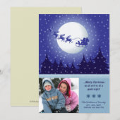 Weihnachtskarte für Familienurlaub (blau) Feiertagskarte (Vorne/Hinten)