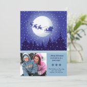 Weihnachtskarte für Familienurlaub (blau) Feiertagskarte (Stehend Vorderseite)