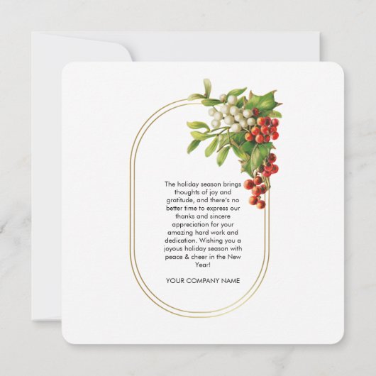 Weihnachtskarte für feierliche Firmenfeiern (Rückseite)