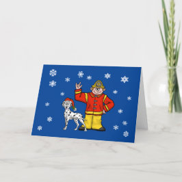 Weihnachtskarte für Feuerwehrmann und Dalmatiner Karte