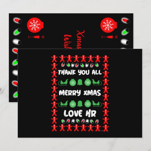 Weihnachtskarte für Firmenpersonal Dankeskarte (Vorne/Hinten)