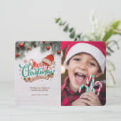 Weihnachtskarte für Foto Einladung (Stehend Vorderseite)