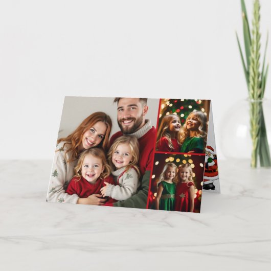 Weihnachtskarte für Fotovorlage für die Familie Karte (Vorderseite)