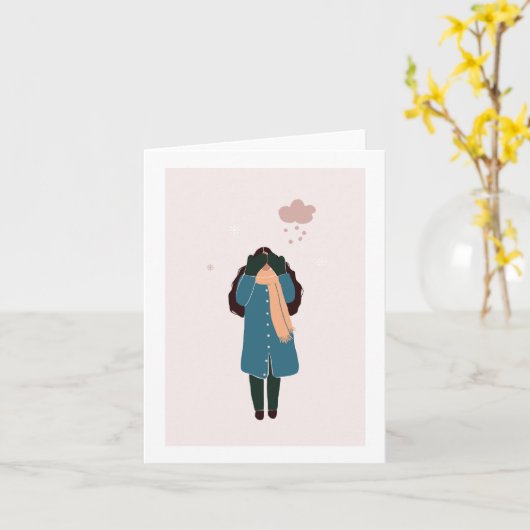 Weihnachtskarte für Freunde Karte (Gelbe Blume)